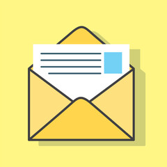 Icon of mail envelope. Vector Illustration