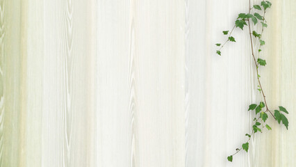 木目背景とグリーン