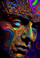 Psychedelic Reflections in the Eye's Pupil. Generative ai