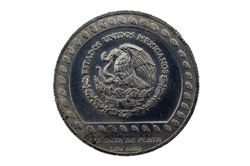Anverso de la Moneda de plata 1/2 onza troy de plata Mexicana de $50 pesos año 1992 Guerrero...