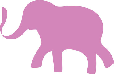 Elephant silhouette illustration in pink color.