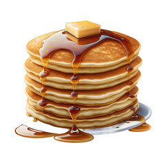 stack of pancakes with butter - obrazy, fototapety, plakaty