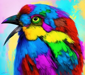 Fototapeta premium Colorful Bird, Generative AI Illustration