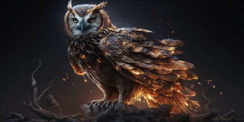 stylized owl portrait