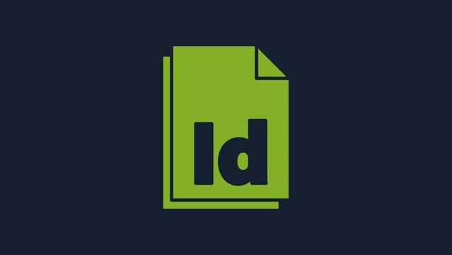 Yellow ID File document icon isolated on blue background. 4K Video motion graphic animation