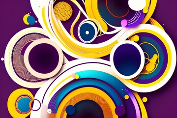 Abstract background with circles and lines. Different shades and thickness - generative ai