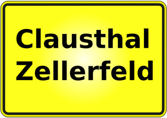 Stadteingangsschild Deutschland Stadt Clausthal - Zellerfeld