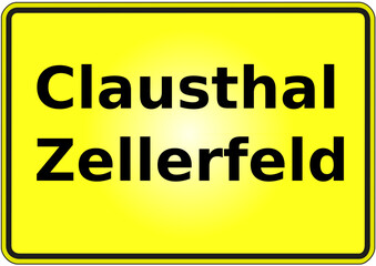 Fototapeta premium Stadteingangsschild Deutschland Stadt Clausthal - Zellerfeld