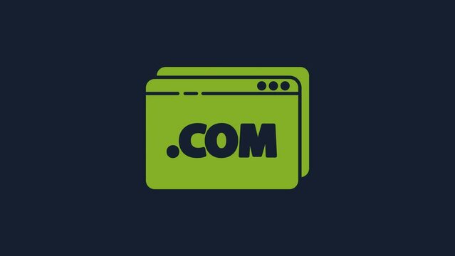 Yellow Website template icon isolated on blue background. Internet communication protocol. 4K Video motion graphic animation