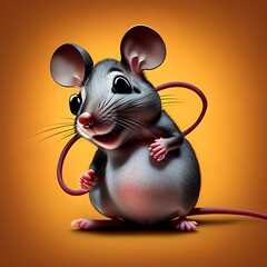Happy Mouse Emoji, Generative AI Illustration