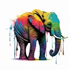 illustration of an elephant in colour