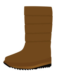 Brown winter waterproof boot. vector