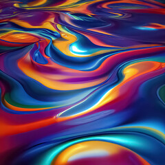 Abstract trendy dynamic thick acrylic paints plastic liquid substance background. Generative AI.