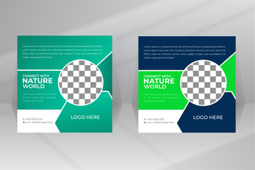 Nature, Environment Social Media Post Template, Web Banner, Square Flyer, Poster Template