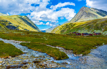 Beautiful mountain and landscape nature panorama Rondane National Park Norway.