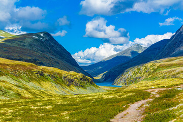 Beautiful mountain and landscape nature panorama Rondane National Park Norway.