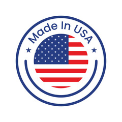 Made in USA icon vector, United State of America flag