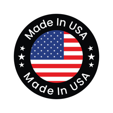 Made in USA icon vector, United State of America flag