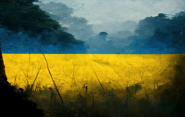 Blue-yellow abstract background. Illustration Ai