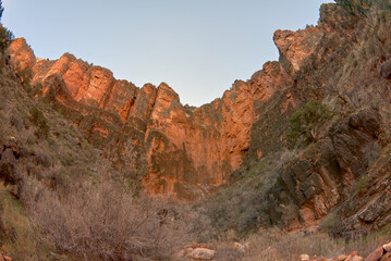 Cliff Wall of Garden Spring at Grand Canyon AZ