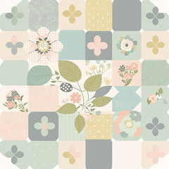 Floral patchwork pattern