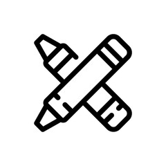 crayons line icon