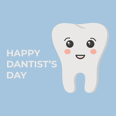 Happy Dentist's Day. World Dental Day. Dentist Day greeting card. Poster for the day of the dentist. Medical, dental and healthcare creative concept. 