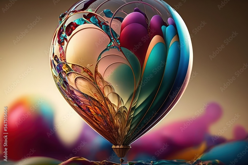 Wall mural Colourful Valentine Balloons