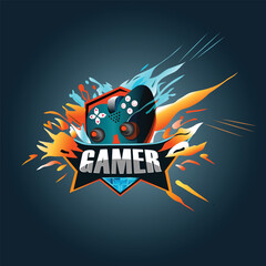  gamer logo, vector