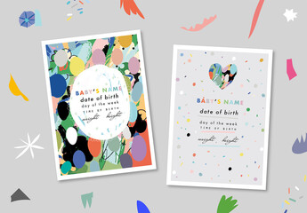 Baby Birth Cards Layout