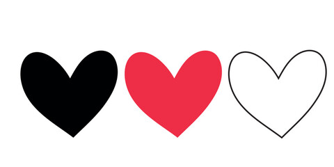 Obraz premium Heart heart collection, love symbol icon set illustrations, love symbol vector.