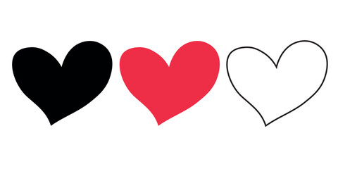 Heart heart collection, love symbol icon set illustrations, love symbol vector.