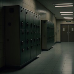 A row of lockers. 