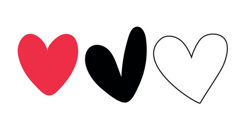 Heart heart collection, love symbol icon set illustrations, love symbol vector.