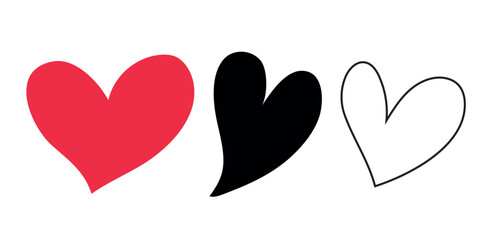 Obraz premium Heart heart collection, love symbol icon set illustrations, love symbol vector.