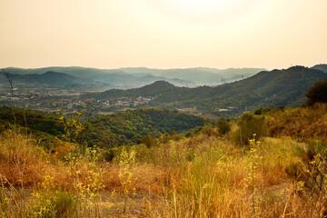 Inland village landscape