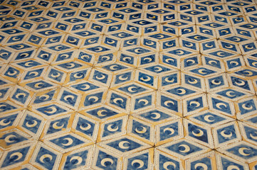 Naklejka premium Beautiful pattern in a decorated floor with moon.