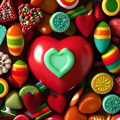 Fototapeta na wymiar Heart-shaped candy. Valentine's day. Generative AI