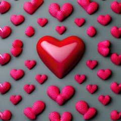 Fototapeta premium Heart-shaped candy. Valentine's day. Generative AI