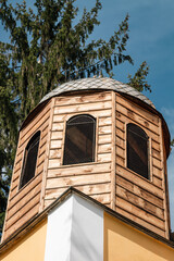 Wooden bell tower of the Church in Kotel