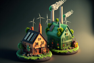 houses and easels that reduce carbon dioxide. favorable to the environment. utilities and energy efficiency improvements. environmental impact. reduced carbon footprint and greenhouse gas emissions