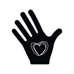 Obraz premium charity icon, hand holding a heart