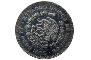 Anverso de la Moneda de un peso 1965, Morelos Estados Unidos Mexicanos