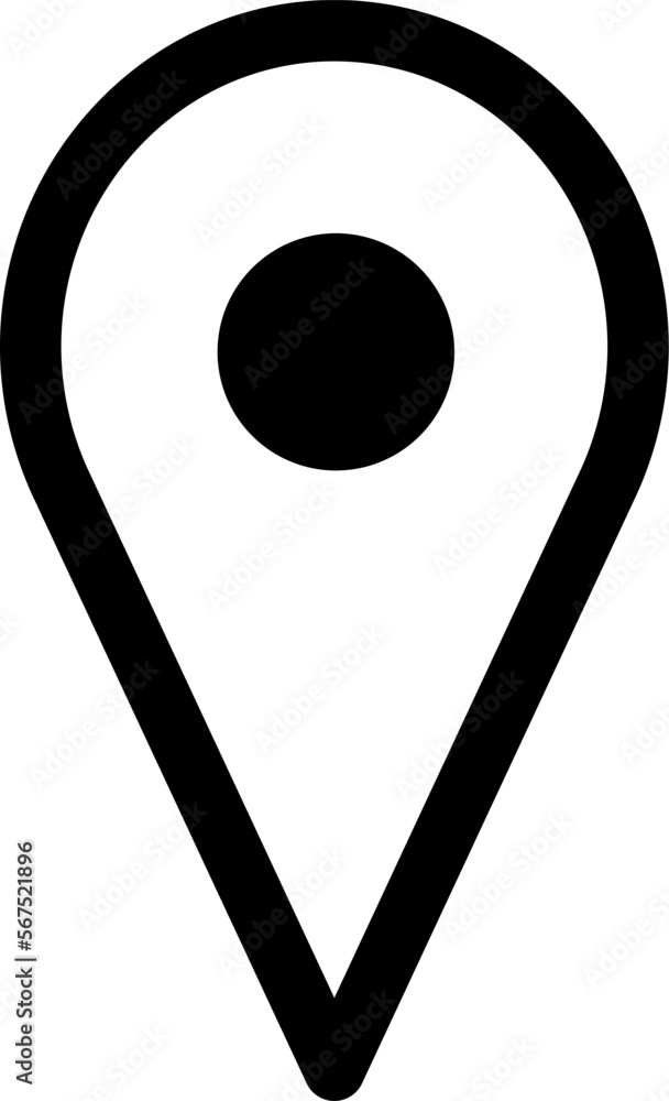 Poster black location pointer pin or you are here marker sign icon. vector image.