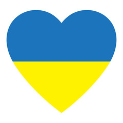 Flag of Ukraine inside a heart shape. Ukraninan country symbol.