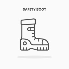 Safety Boot icon vector illustration line style. Great design for web, app and more. Editable Stroke and pixel perfect.