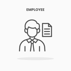 Employee icon vector illustration line style. Great design for web, app and more. Editable Stroke and pixel perfect.