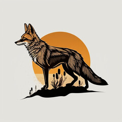 minimalist coyote logo