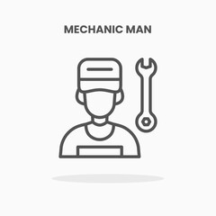 Mechanic man people icon vector illustration line style. Great design for web, app and more. Editable Stroke and pixel perfect.