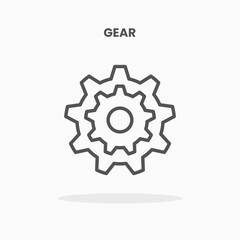 Gear icon vector illustration line style. Great design for web, app and more. Editable Stroke and pixel perfect.